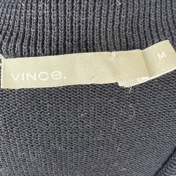 VINCE Mens Blue Cotton V-Neckline Long Sleeve Zip Front Cardigan w/ Pockets Sz M - Picture 6 of 8